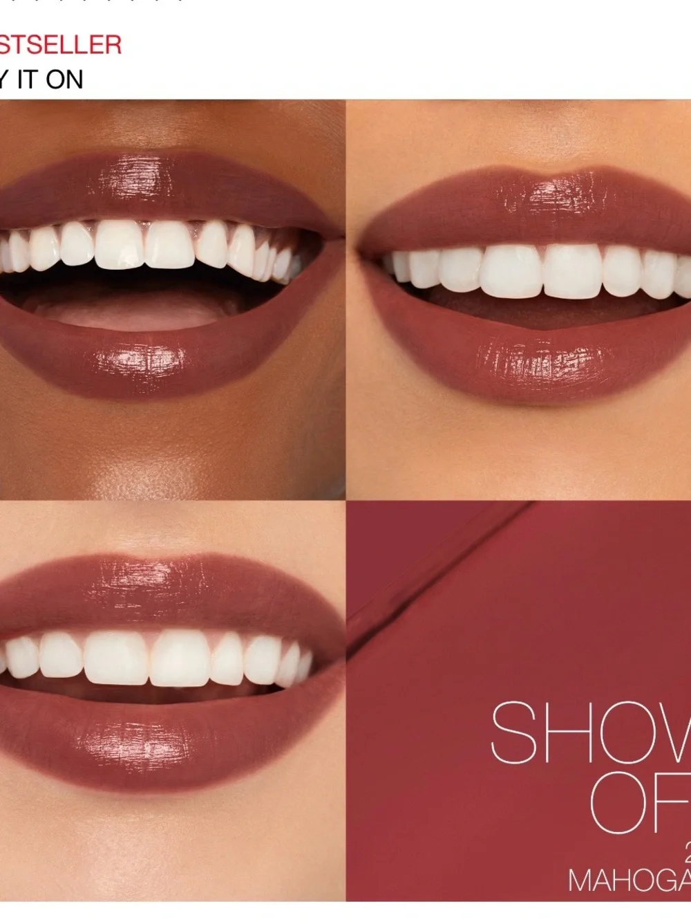 NARS Bestseller Show Off 225 (Mahogany)Afterglow Sensual Shine Lipstick, NEW $36